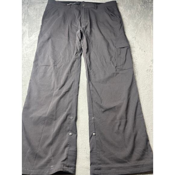 Prana Hiking Pants Roll Up Stretch Men’s Sz XXL Nylon Belt Gray Straight Leg - Picture 1 of 11